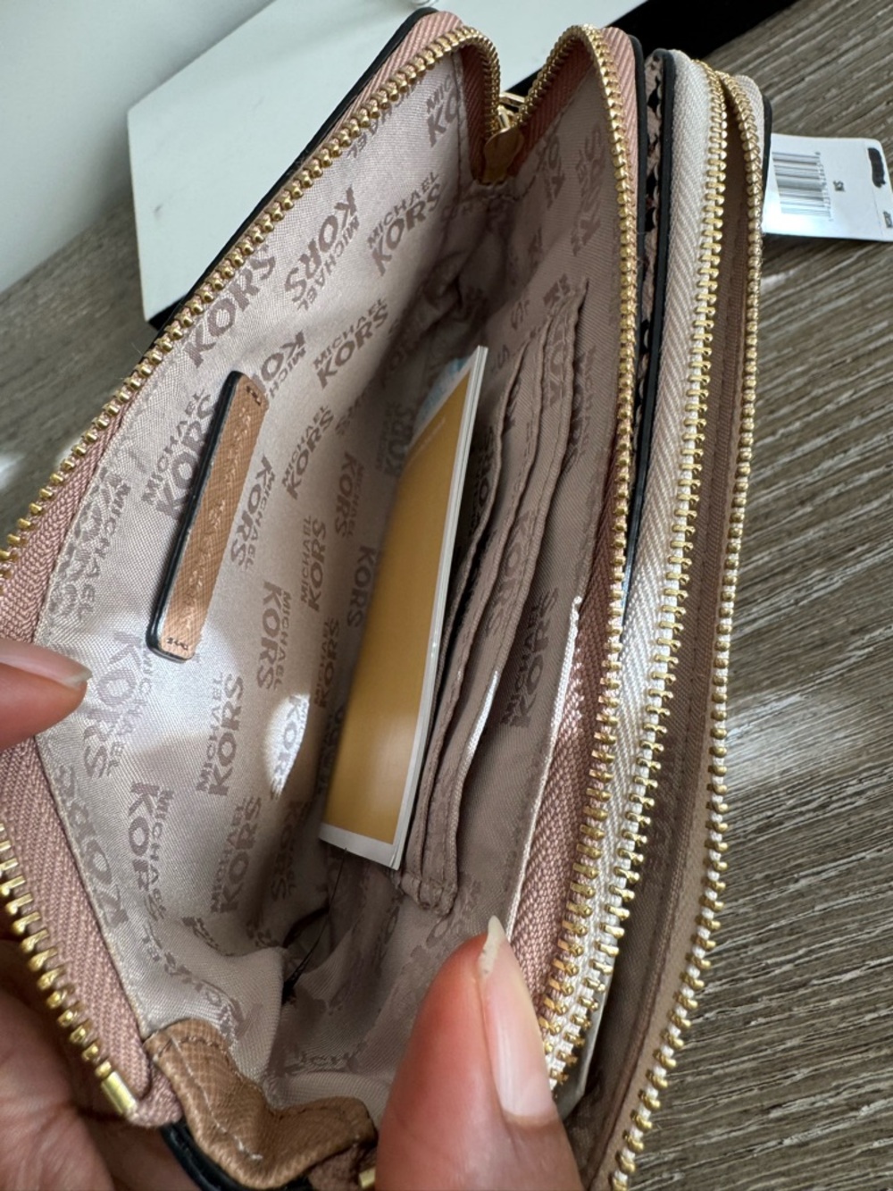 Michael Kors Leopard Print Wristlet Clutch in Pink, Black & Brown - Picture 3 of 8